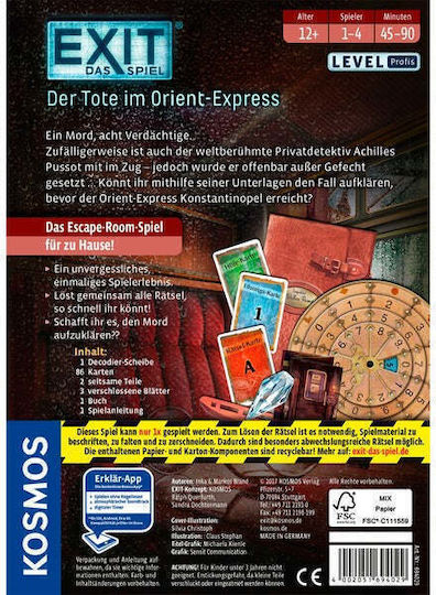 Board Game Exit: The Game - Dead Man on the Orient Express for 1-4 Players 10+ Years Old 694029 (EN) Kosmos