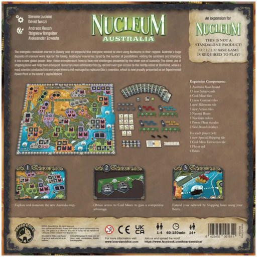 Board Game Nucleum Australia for 1-4 Players 14+ Years Old (EN) Board & Dice