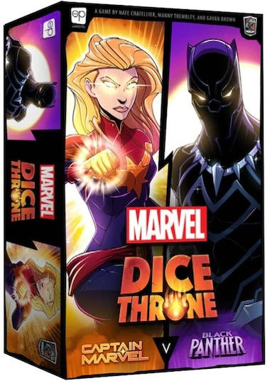 Настолна игра Dice Throne Marvel 2-Hero Box 1 Captain Marvel за 2 играчи 8+ години (EN) USAopoly