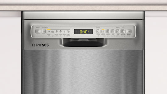 Pitsos Freestanding Dishwasher with Wi-Fi for 10 Place Settings W45xH84.5cm Inox