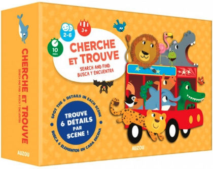 Επιτραπέζιο Παιχνίδι Cherche et Trouve-Les Animaux du Monde για 2-6 Παίκτες 3+ Ετών (FR) Auzou