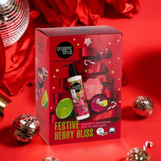 Organic Shop Festive Berry Bliss Skin Care Set for Body Cleaning 3pcs