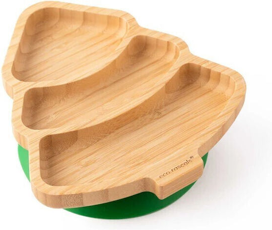 Eco Rascals Παιδικό Πιάτο Φαγητού από Bamboo Πράσινο
