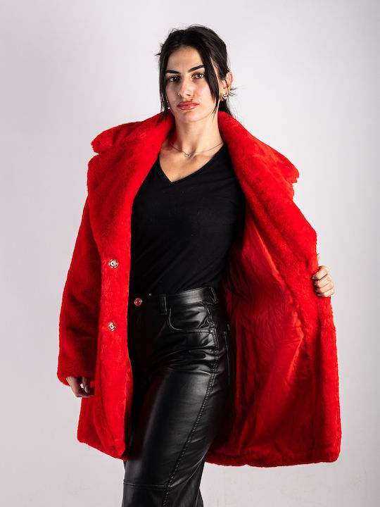 Frauen Pelz Red