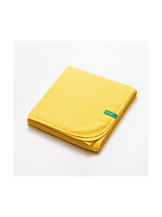 Benetton Waffle Yellow Blanket 140x190cm