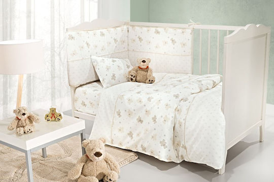 Guy Laroche Baby Crib Bedding Set Friends 3pcs Beige