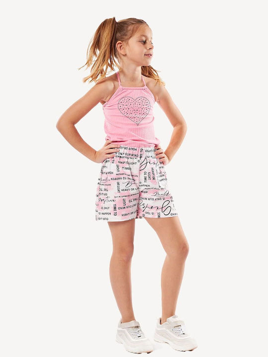 Kinderstoff-Overall-Shorts/Bermudas Rosa