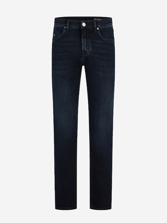 Men's Elastic Regular Fit Dark Blue Jeans Pants