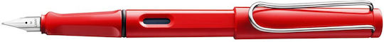 Lamy Safari 016 Füllfederhalter Fein Rote aus Kunststoff mit Blauer Tintenfarbe