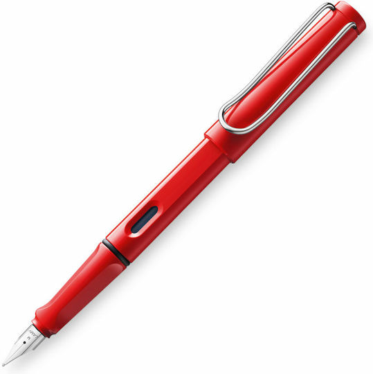 Lamy Safari 016 Füllfederhalter Fein Rote aus Kunststoff mit Blauer Tintenfarbe
