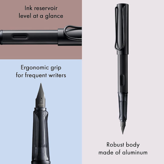 Lamy Al-star 071 Fountain Pen Fine Black Aluminum With Black Ink