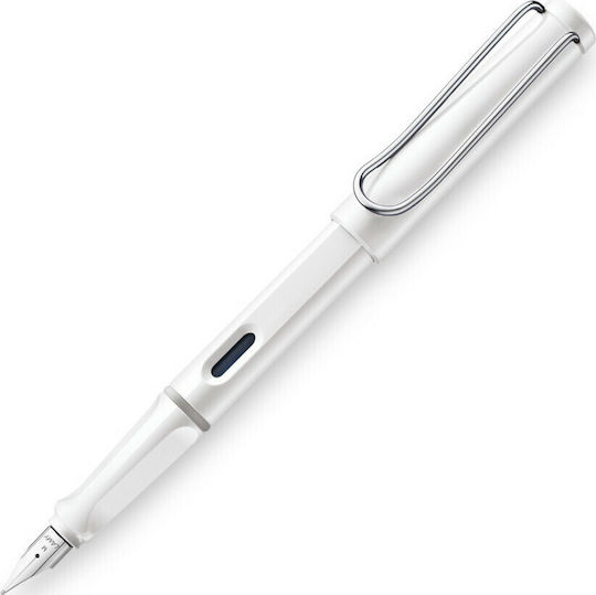 Lamy Safari 019 Πένα Γραφής Fine Λευκή από Πλαστικό με Μπλε Μελάνι