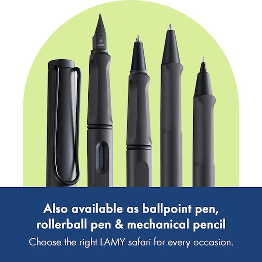 Lamy Safari 017 Πένα Γραφής Broad Μαύρη από Πλαστικό με Μπλε Μελάνι