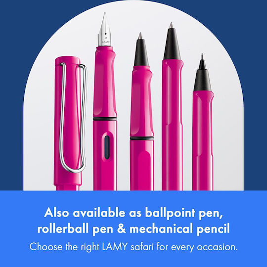 Lamy Safari 013 Писалка Fine Розова от Пластмаса с Червено Мастило