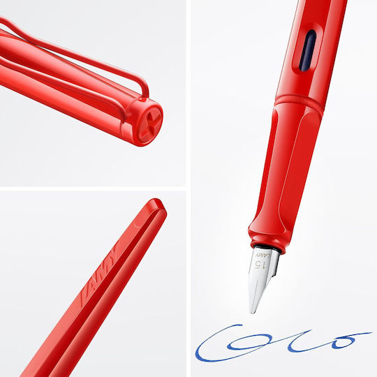 Lamy Joy Calligraphy Pen Fine 1.5mm Red made of Plastic with Blue Ink