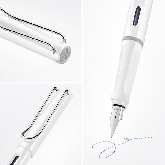 Lamy Safari 019 Schreibfeder Breite Weiß aus Plastik mit Rot Tinte