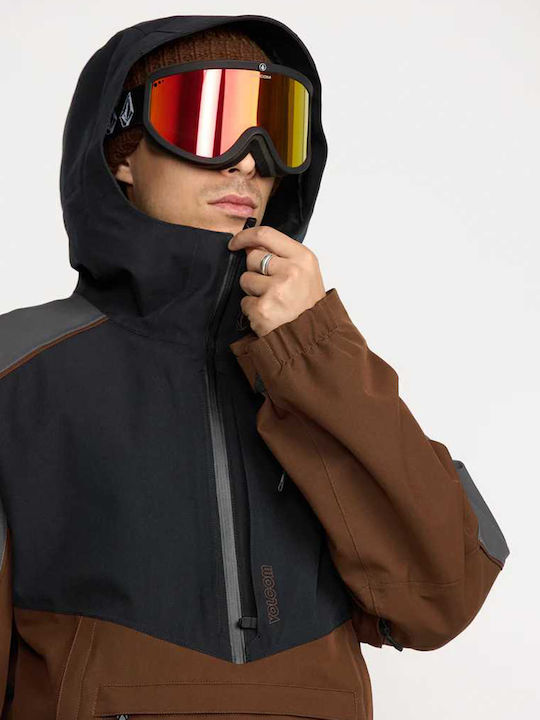 Volcom Brighton Pullover G0652606-BRN Ανδρικό Μπουφάν για Σκι & Snowboard Καφέ