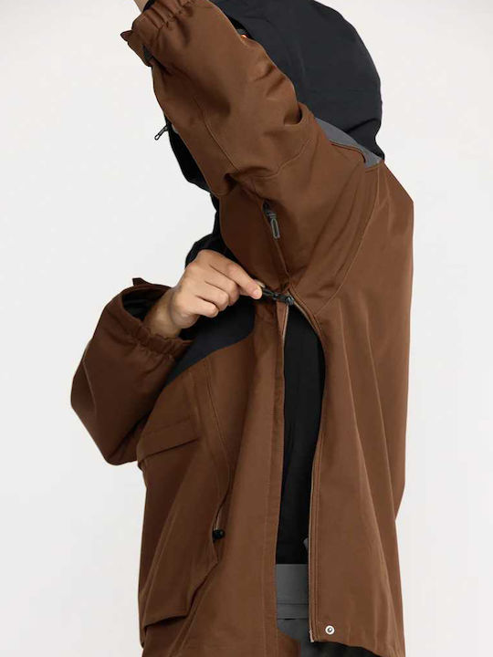 Volcom Brighton Pullover G0652606-BRN Ανδρικό Μπουφάν για Σκι & Snowboard Καφέ
