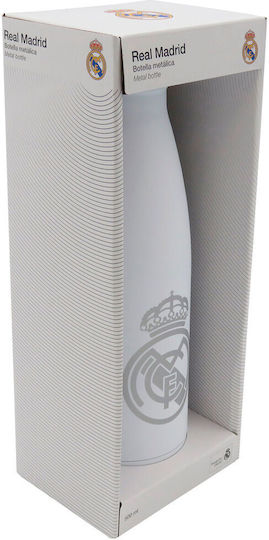 CyP Brands Kids Water Bottle Football Stainless Steel with Straw Gray 500ml