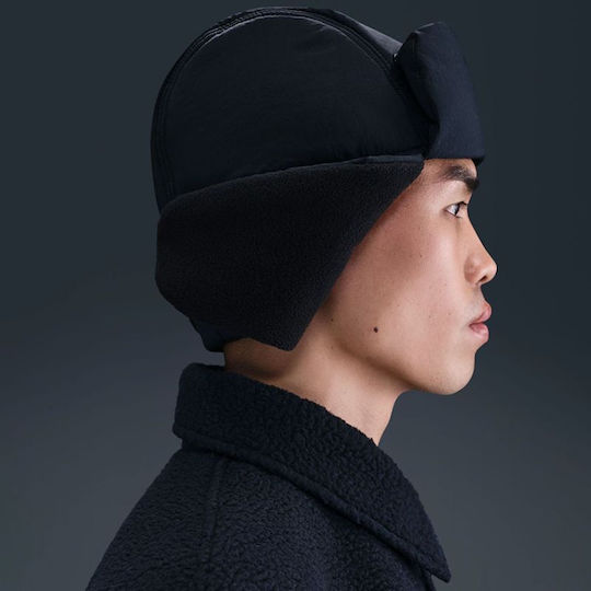 Fly Puffer Beanie Masculin Fleece Căciulă Tricotat în culoarea Negru