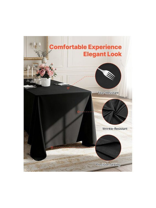 Vevor Tablecloth Set 6pcs Black 70x120cm