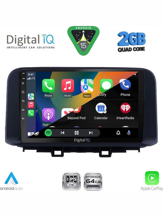 Digital IQ Car Audio System for Hyundai Kona 2017-2023 (Bluetooth/USB/WiFi/GPS/Apple-Carplay/Android-Auto) with Touch Screen 10"