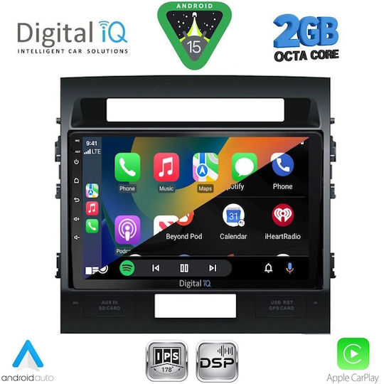 Digital IQ Sistem Audio Auto pentru Toyota Croazieră pe uscat 2008-2015 (Bluetooth/USB/WiFi/GPS/Apple-Carplay/Android-Auto) cu Ecran Tactil 10"
