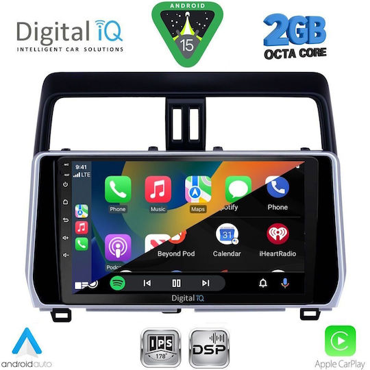 Digital IQ Sistem Audio Auto pentru Toyota Croazieră pe uscat 2019-2023 (Bluetooth/USB/WiFi/GPS/Apple-Carplay/Android-Auto) cu Ecran Tactil 10"