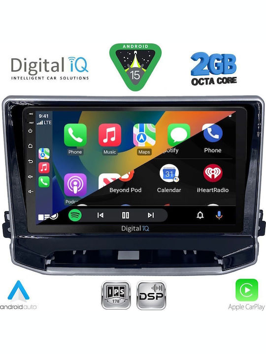 Digital IQ Auto-Audiosystem für Jeep Kompass 2022 (Bluetooth/USB/WiFi/GPS/Apple-Carplay/Android-Auto) mit Touchscreen 10"