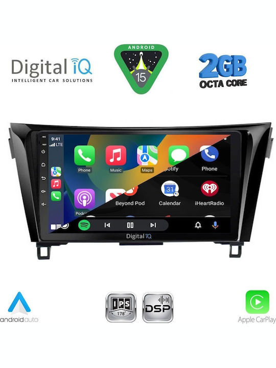 Digital IQ Auto-Audiosystem für Nissan Qashqai / X-Trail 2014-2021 (Bluetooth/USB/WiFi/GPS/Apple-Carplay/Android-Auto) mit Touchscreen 10"