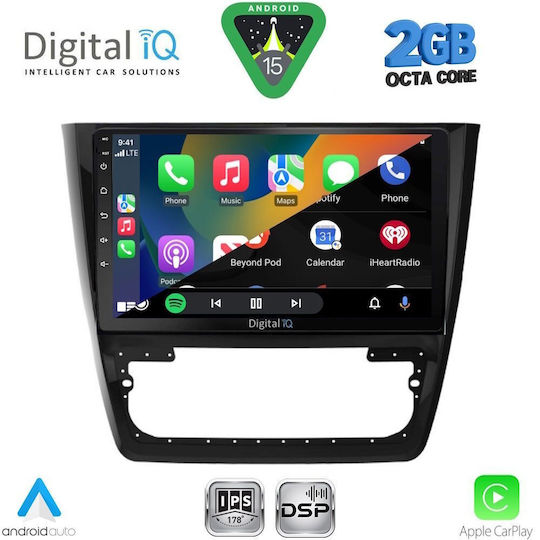 Digital IQ Car Audio System for Skoda Yeti 2014-2018 (Bluetooth/USB/WiFi/GPS/Apple-Carplay/Android-Auto) with Touch Screen 10"
