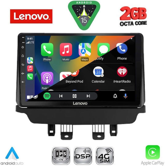 Lenovo Автомобилна Аудио Система (Блутут/USB/WiFi/GPS/Apple-Carplay/Android-Auto) с Тъчскрийн 9"