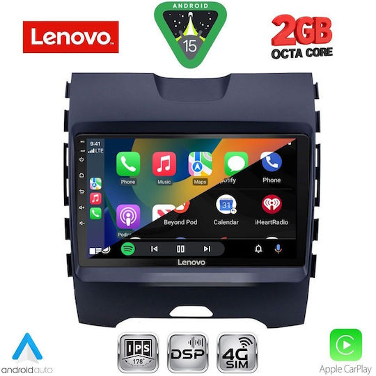 Lenovo Автомобилна Аудио Система (Блутут/USB/WiFi/GPS/Apple-Carplay/Android-Auto) с Тъчскрийн 9"
