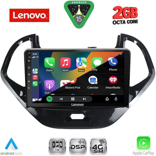 Lenovo Ηχοσύστημα Αυτοκινήτου για Ford Ka 2017 (Bluetooth/USB/WiFi/GPS/Apple-Carplay/Android-Auto) με Οθόνη Αφής 9"
