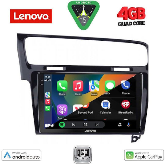 Lenovo Car Audio System for Volkswagen Golf 2013-2020 (Bluetooth/USB/WiFi/GPS/Apple-Carplay/Android-Auto) with Touch Screen 10"