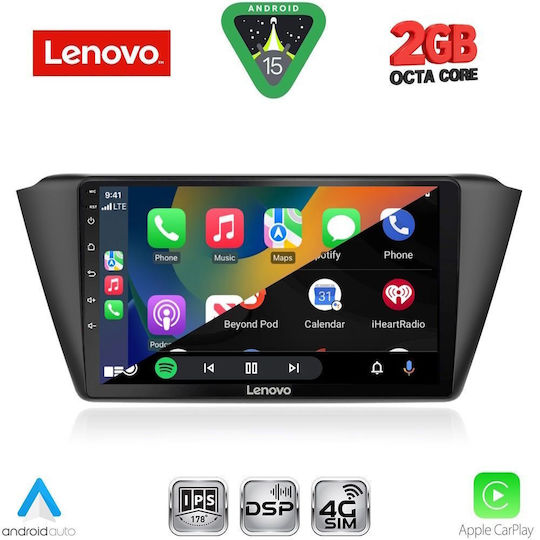 Lenovo Автомобилна Аудио Система (Блутут/USB/WiFi/GPS/Apple-Carplay/Android-Auto) с Тъчскрийн 9"