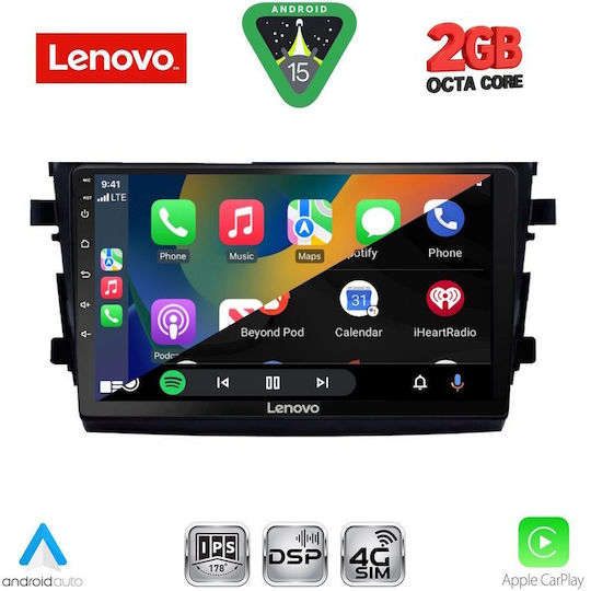 Lenovo Автомобилна Аудио Система (Блутут/USB/WiFi/GPS/Apple-Carplay/Android-Auto) с Тъчскрийн 9"