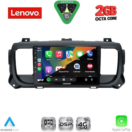 Lenovo Sistem Audio Auto pentru Toyota Proace 2017 (Bluetooth/USB/WiFi/GPS/Apple-Carplay/Android-Auto) cu Ecran Tactil 9"