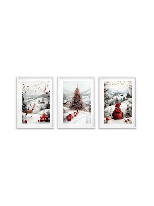 Paintings Tiles Living Room Christmas Holidays Christmas Tree Winter