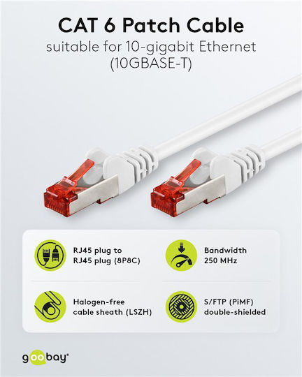 Goobay S/FTP Kat.6 Ethernet Netzwerkkabel 3m Weiß
