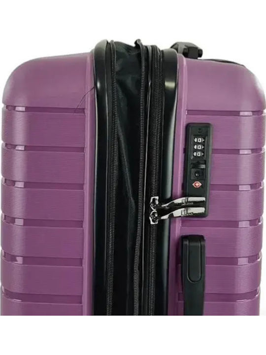 Rain Travel Suitcases Hard Purple with 4 Wheels Set of 2pcs RB80134-SET2-M-S-PURPLE