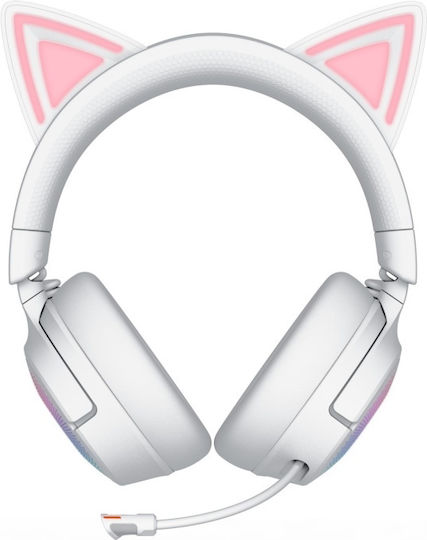 Razer Kraken Kitty V3 Pro Wireless Over Ear Gaming Headset with Bluetooth USB Connectivity White for PC