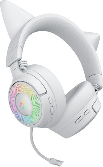 Razer Kraken Kitty V3 Pro Wireless Over Ear Gaming Headset with Bluetooth USB Connectivity White for PC