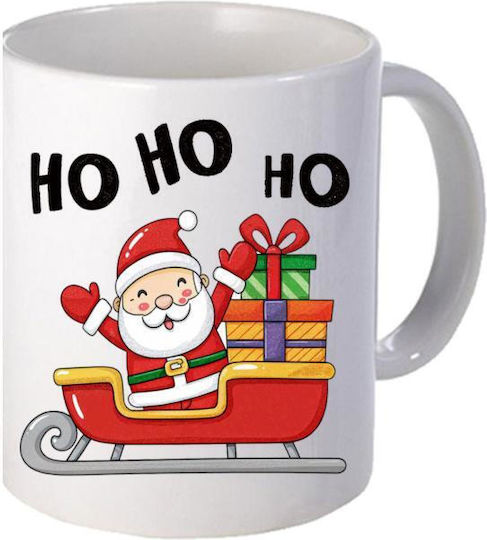 Ceramic White Mug 11oz Santa Ho Ho Ho