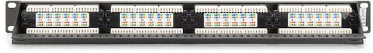 Digitus Unshielded Patch Panel for Rack 1U 19" with 24 cat6 Ports Black