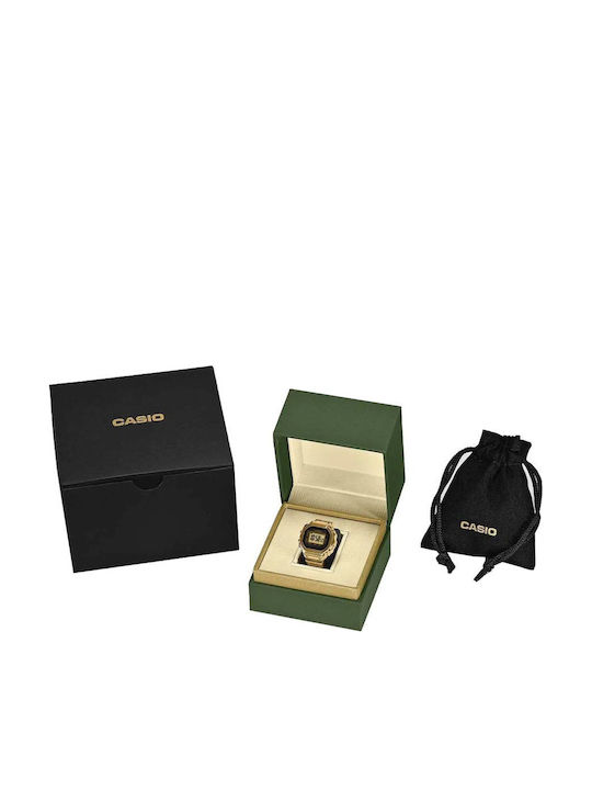 Casio Digital Men's Watch Battery with Gold Metal Bracelet