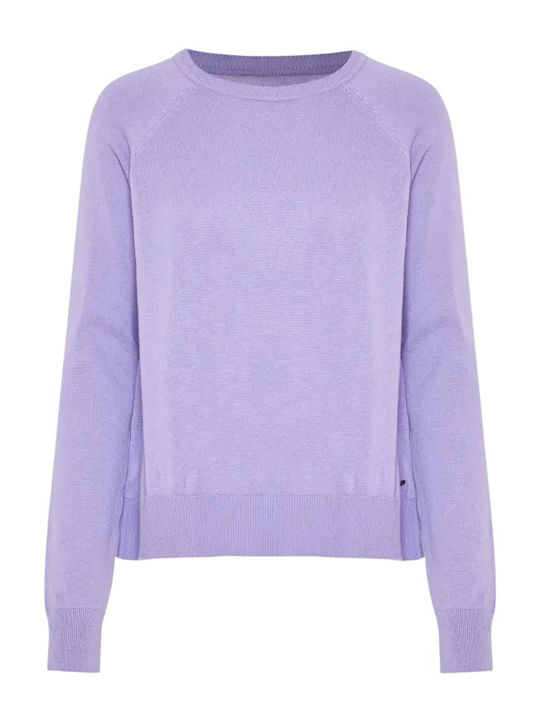 Women's Long Sleeve Sweater Cotton Royal Lilac Purple