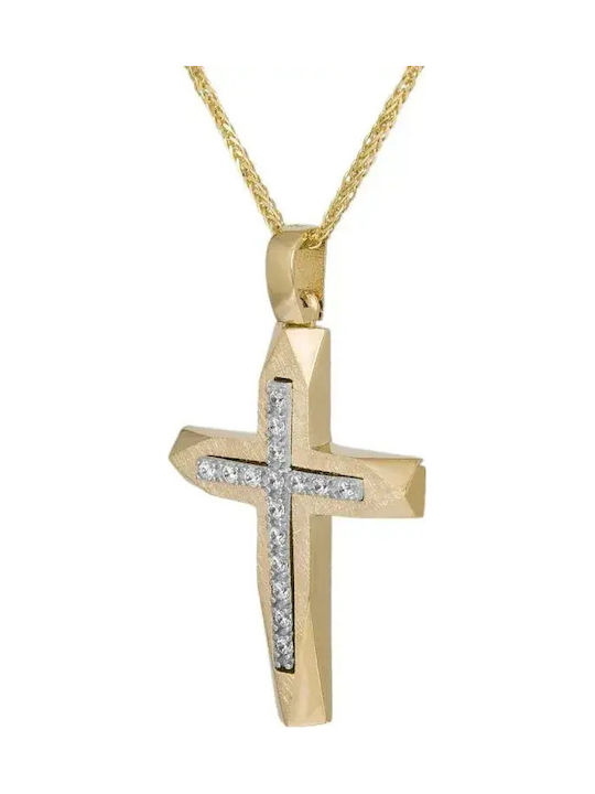 Women's Gold Cross 9K with Chain