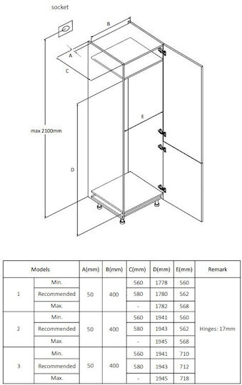 Candy Eingebauter Kühl-Gefrierkombination 251Es Total NoFrost H177.2xB54xT55cm. Weiß CNBQT3518E