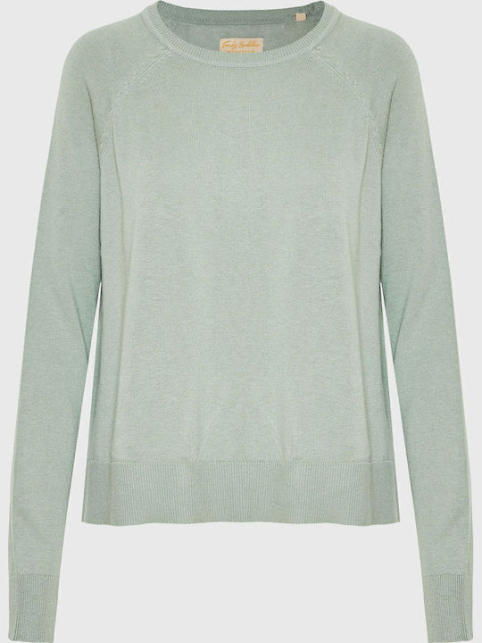 Women's Long Sleeve Sweater Cotton Green